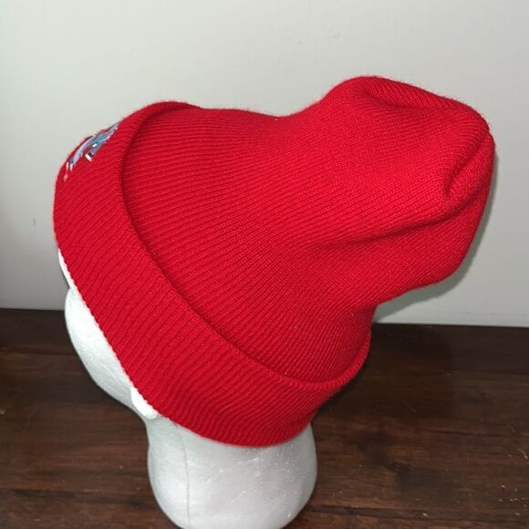 UNC Rare Red Vintage North Carolina Tar heels Knit beanie hat ski cap acrylic - Picture 3 of 5